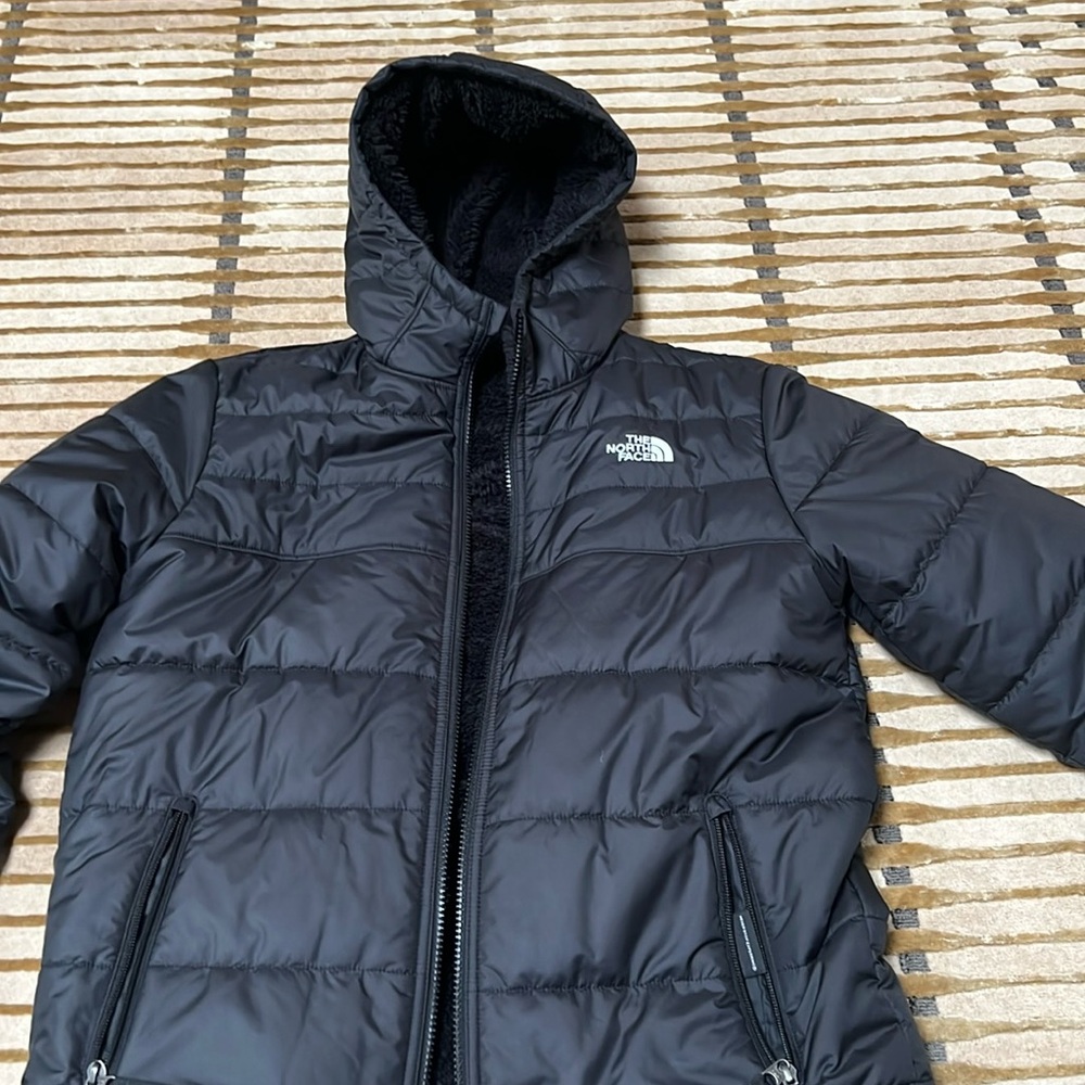 Boys North Face hooded reversible jacket